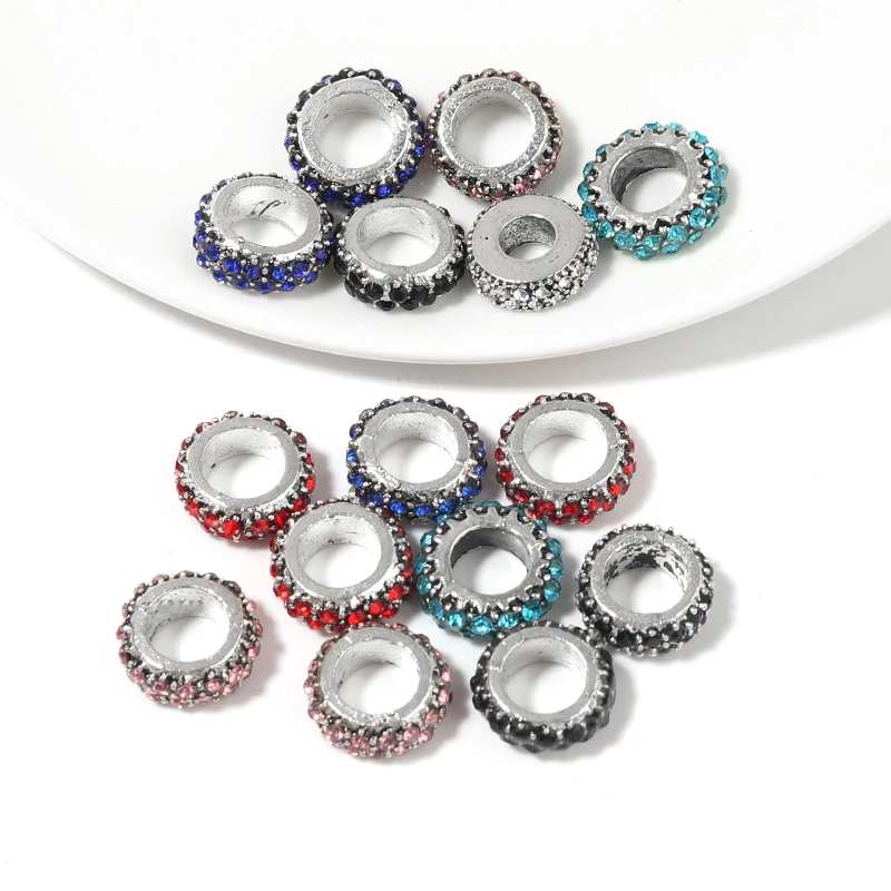 5-10Pcs/Lot Dia 11.5mm Metal Crystal Beads Rhinestone Rondelle Spacer Beads For Jewelry Making Bracelet Necklace DIY Accessories image 4