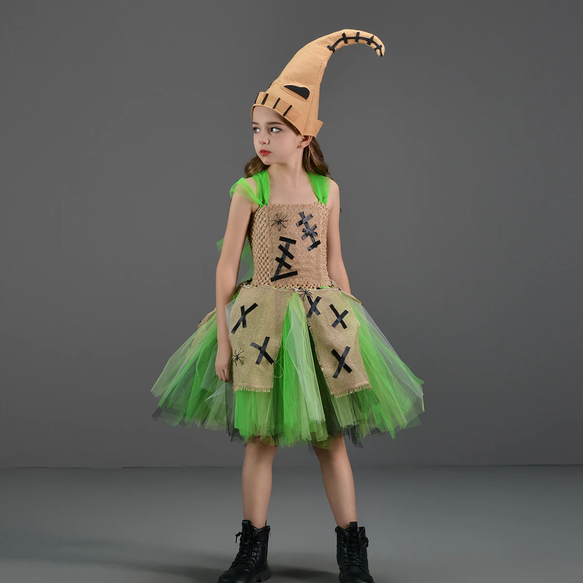 Halloween Nightmare Then Christmas Oogie Boogie Cosplay Costume Girls Fancy Tutu Dress Kids Carnival Party Role Play Clothes view 2