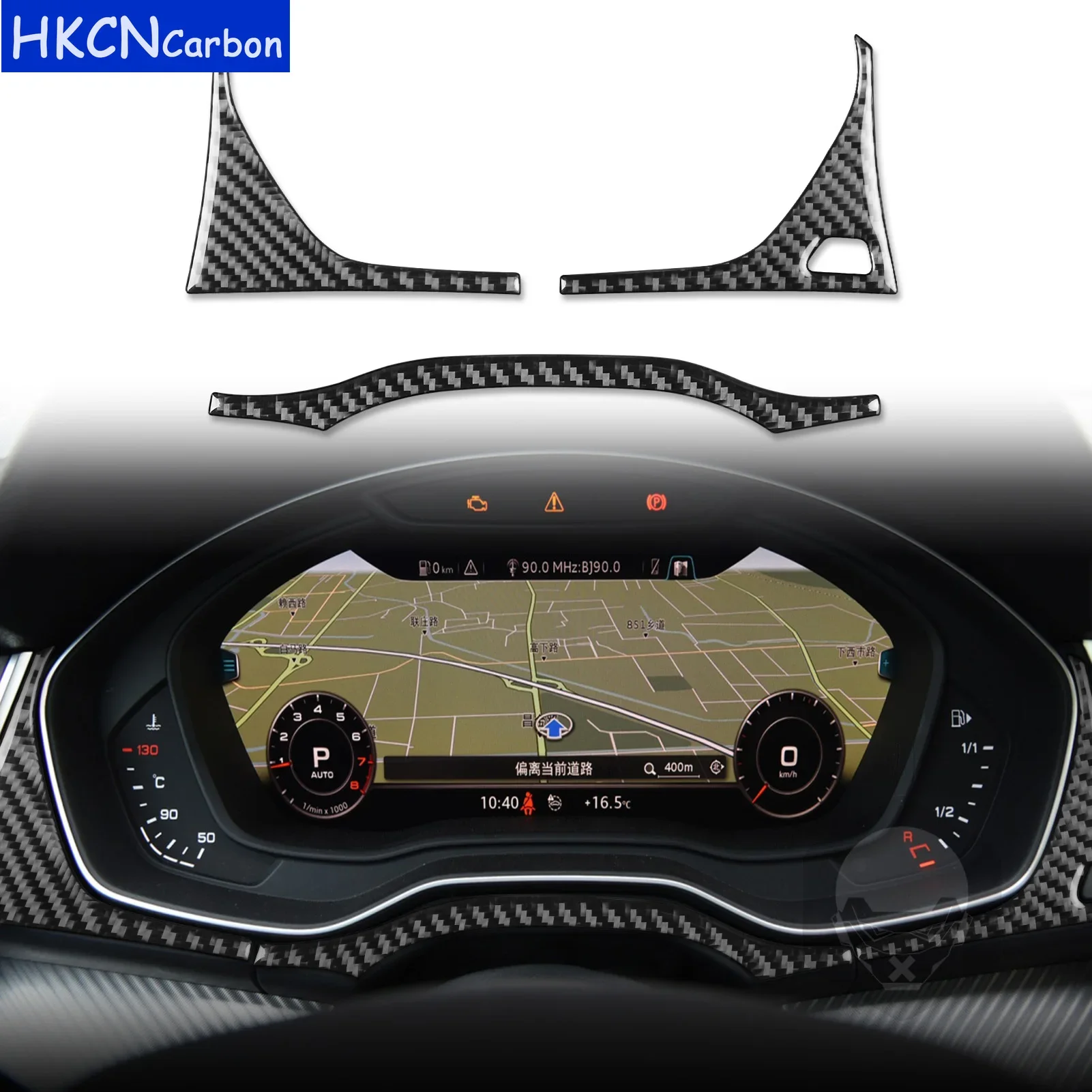 

For Audi Q5L 2018—2023 Real Carbon Fiber Dashboard Frame Panel Cover Trim Sticker Interior Decoration Car Accessories