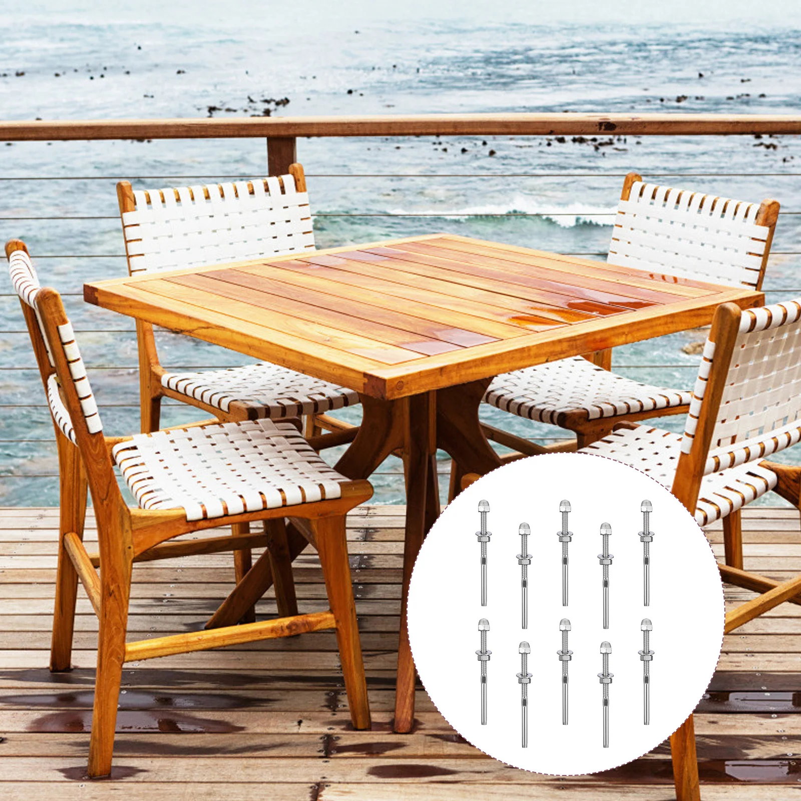 10Pcs Stainless Steel Cable Connector Terminals End Terminal Rust Proof for Indoor Outdoor Deck Stair Railing Systems