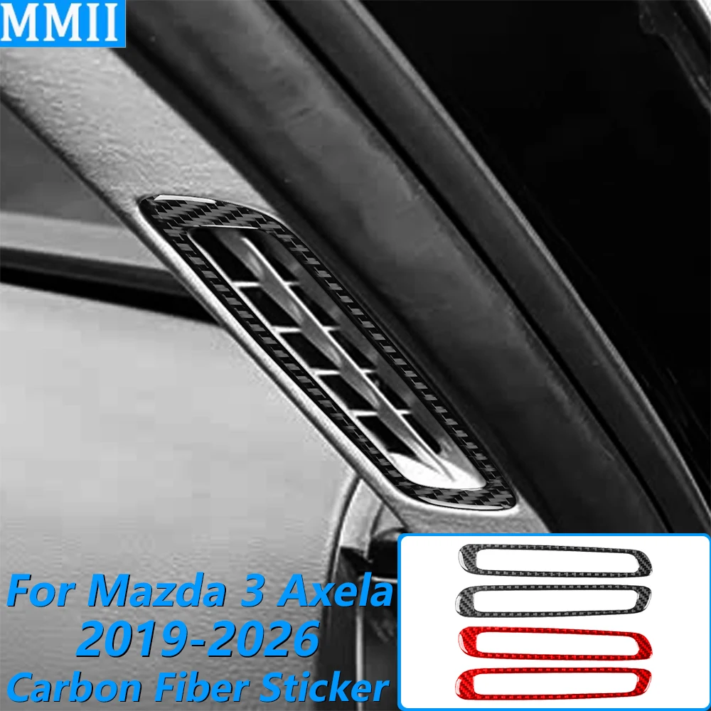 

For Mazda 3 Axela 2019-2026 Carbon Fiber Inner A-pillar Air Vent Outlet Frame Panel Trim Cover Car Accessories Interior Sticker