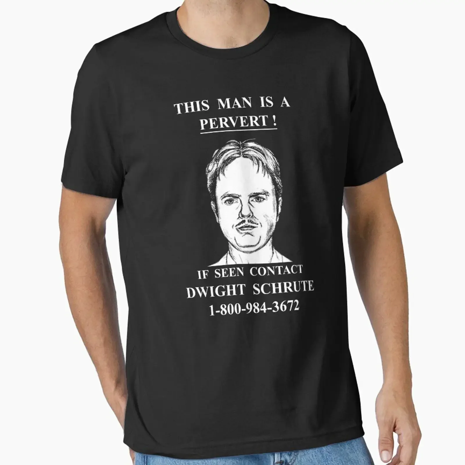 If Seen Contact Dwight Schrute designed and sold by huckblade vintage Washed Breathable Stylish Versatile Comfortable Slightly