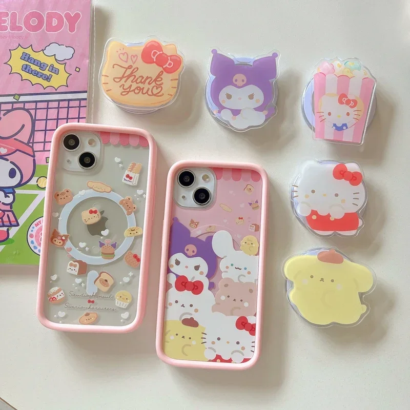 Coque de téléphone à charge sans fil pour iPhone, support magnétique, coque souple, Sanurgente mignon, Hello Kitty, Melody Kuromi, Magsafe, 15, 14, 13 Pro Max