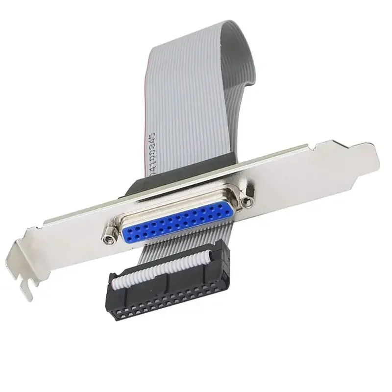 All Copper Core DB25Pin Female Head To IDC26Pin Female Head LPT Printing Port Baffle Line PCI Parallel Port Baffle Line 28cm