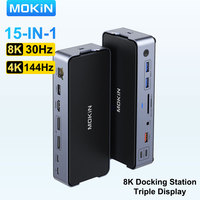 MOKiN USB C Docking Station 2HDMI DP USB 3.1 10Gbps SD/TF RJ45 Audio PD 100W Adapter for Macbook Mac iPad Laptop 8K 30HZ usb hub