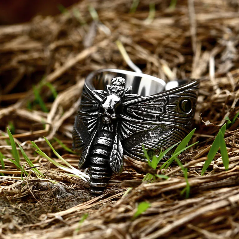 Beier Stainless Steel Punk Unique shape Butterfly Ring Animal Jewelry for man drop shipping BR8-833