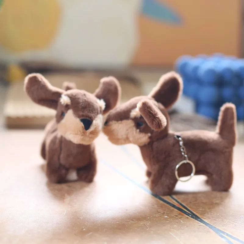 Leuke Teckel Hanger Knuffel Cartoon Zachte Realistische Pluche Gevulde Pop Puppy Rugzak Decoratie Sleutelhanger Creatieve Geschenken