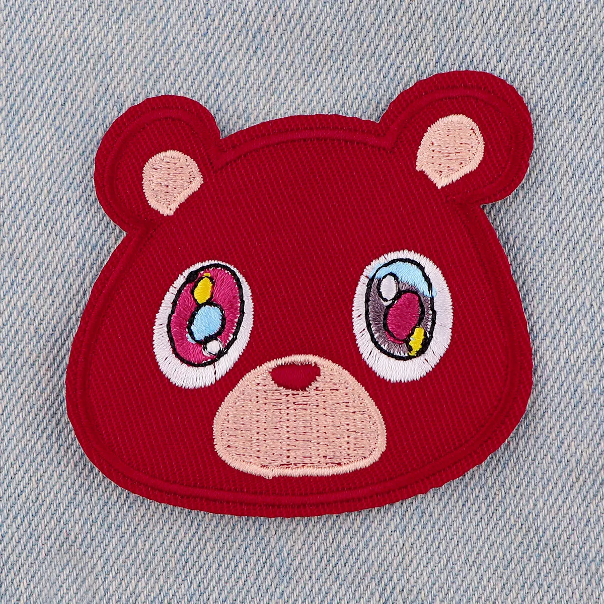 Red Bear Patch Iron On Patches For Clothing Stickers Embroidered Patches On Jackets DIY Clothes Jeans Stripes For Childrens