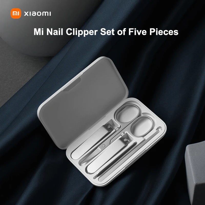 5 in 1 xiaomi mijia 420 Edelstahl Nagel knipser Pediküre Pflege Trimmer tragbare Nagel feile mit Anti-Splash-Aufbewahrung schale