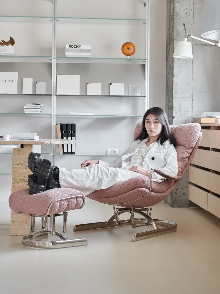 Modern simple snail recliner, home living room balcony lazy sofa, rocking chair single casual sofa
