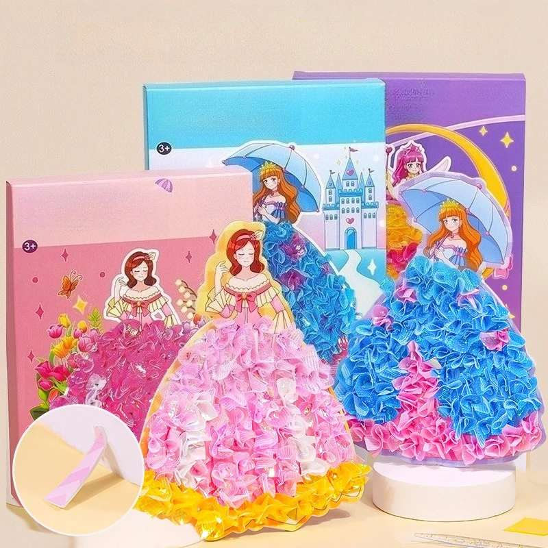 

Princess Dress Up DIY Craft Kit Poke Art Sticker Painting Set for Girls Creative Handmade Magical Toys Kids Gift Idea