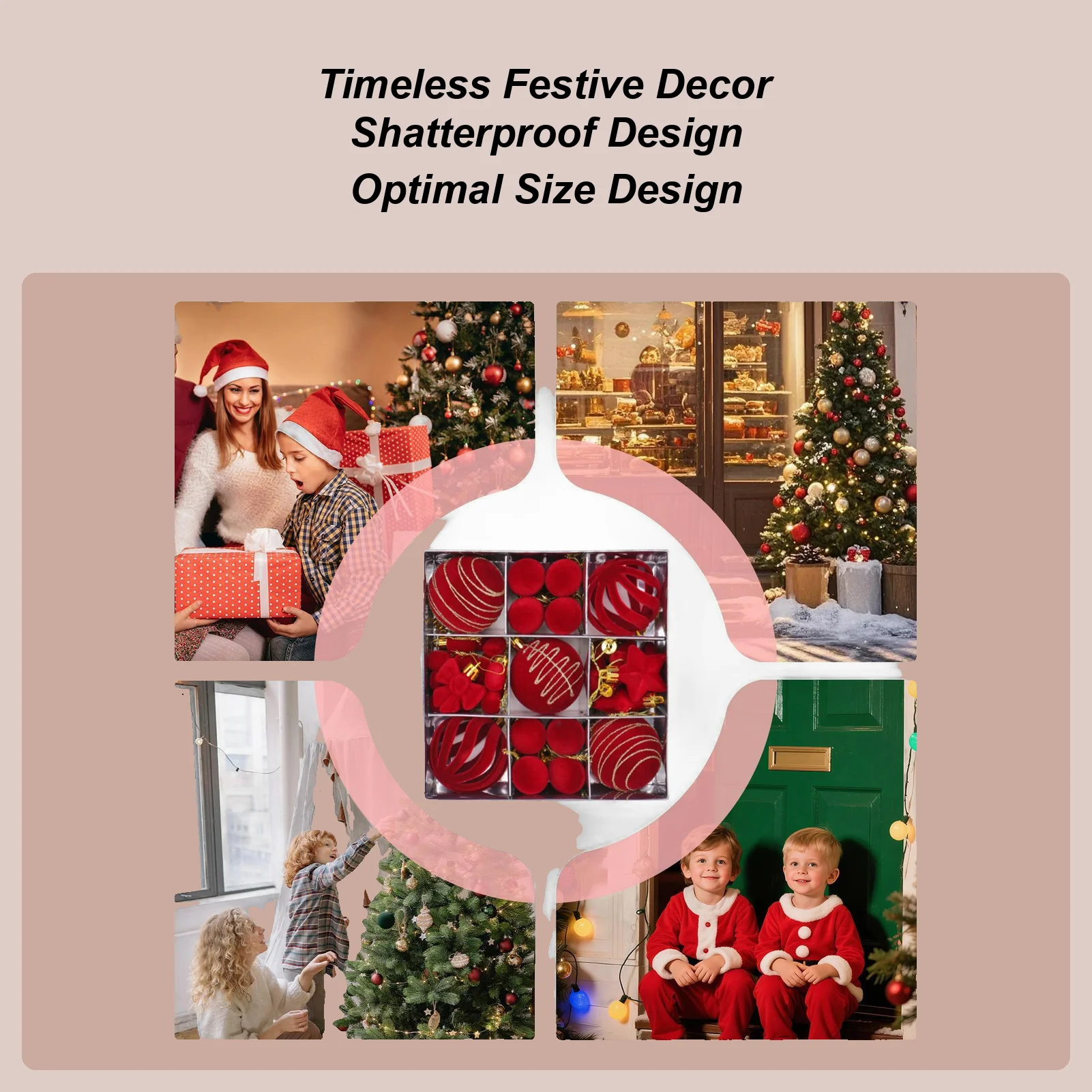 

Набор рождественских украшений, 35 шт., праздничные украшения, подвески, рождественские шары, украшение для вечеринки, праздника, перила