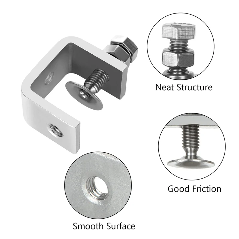 

AB33-Small C Clamps Stainless Steel Clamps With Stable Wide Jaw Opening & I Design,Clamping Range 16-25Mm