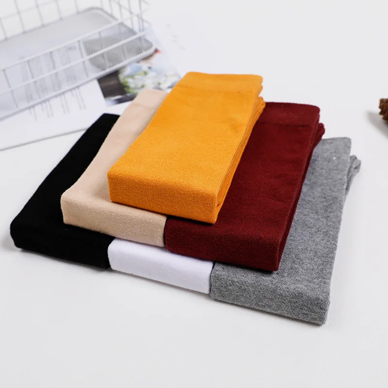 Harajuku Retro Women Cotton Autumn Winter Long Socks Casual Thick Warm Sock Lady Gift White Black Yellow Grey Red School Girl