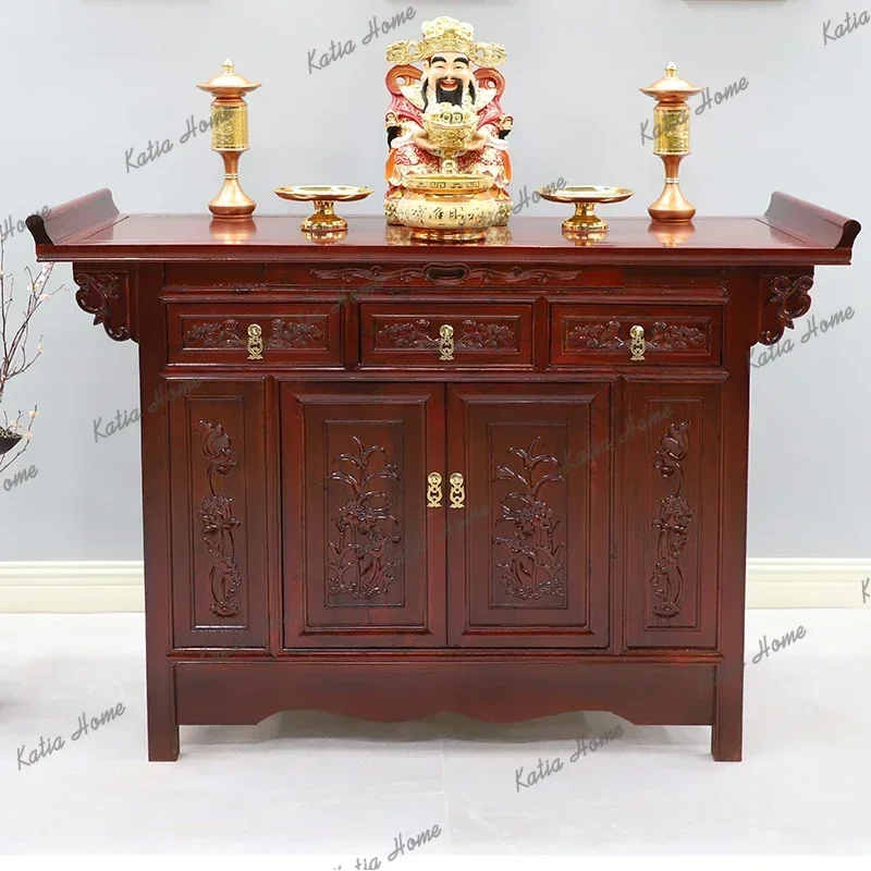 FG  Buddhist Niche Table Incense Case Solid Wood Buddhist Platform Household Simple
