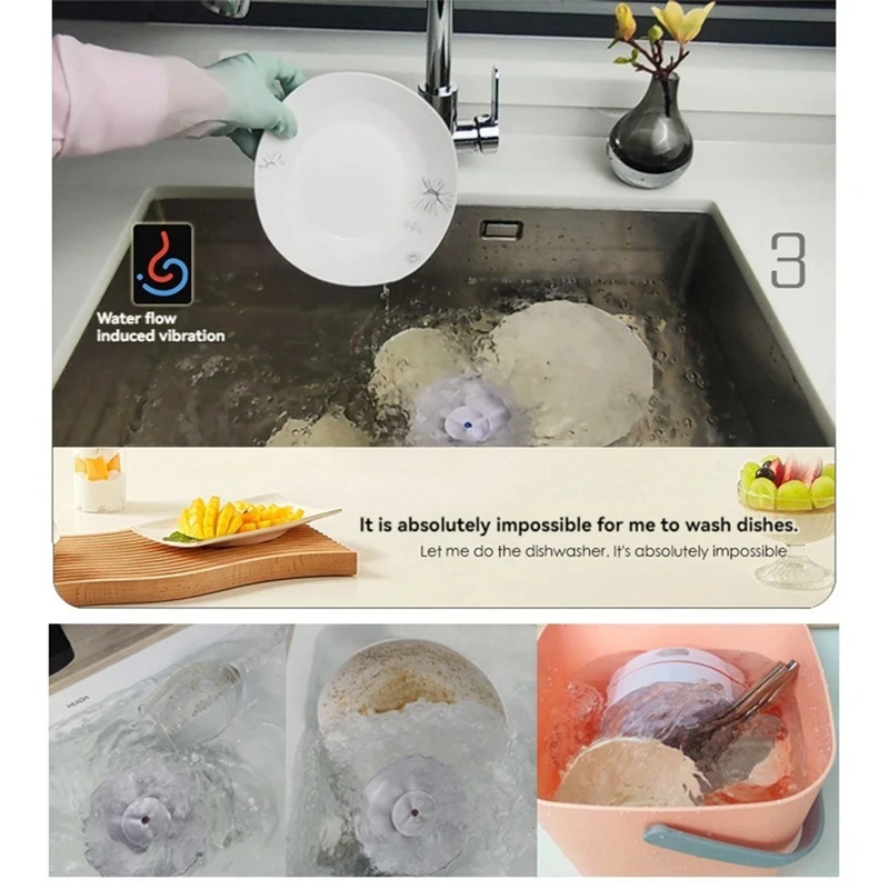 AD24-Ultrasonic จานเครื่องซักผ้าแบบพกพา Mini Turbo เครื่องล้างจาน,ผักเครื่องซักผ้าในครัวเรือนอ่างล้างจานเครื่องล้างจานอุปกรณ์