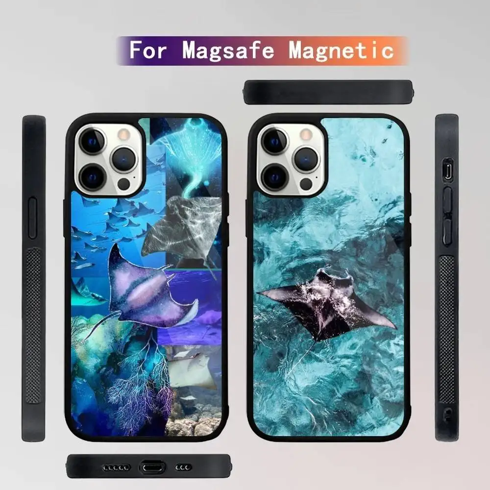 

Animal Manta Ray Phone Case For iPhone 16,15,14,13,12,11,Plus,Pro,Max Mini Magsafe Magnetic Wireless Charging