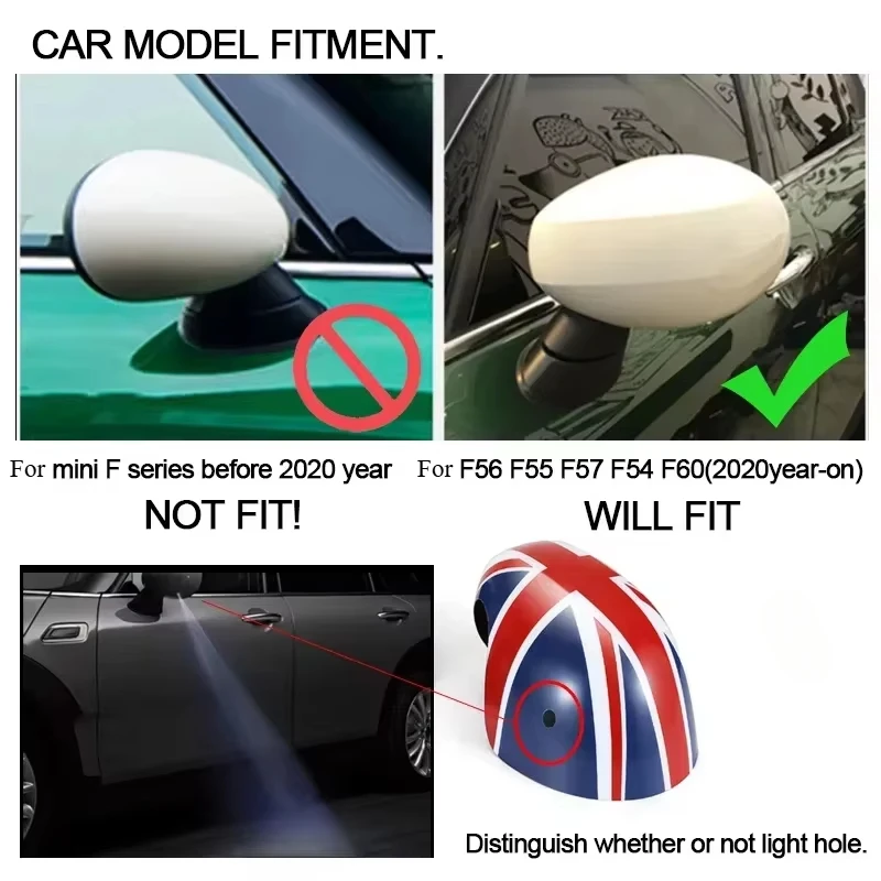 New Rearview Mirror Covers For Mini Cooper For S 2020 2021 2022 Countryman 19-24 Years For F60 F54 F55 F56 F57 Car Accessories