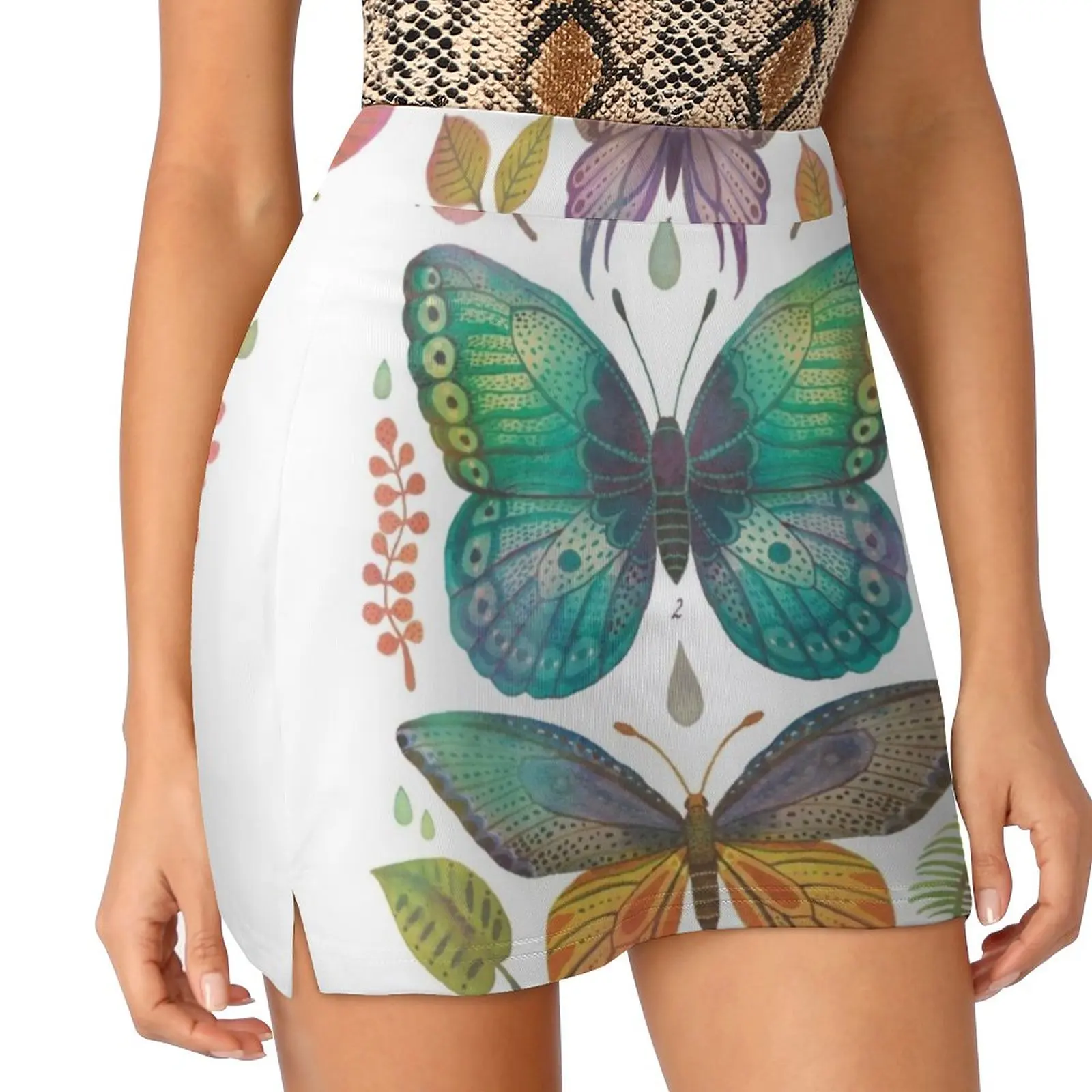 

Butterflies And Moths Tab.Vi Women's skirt Mini Skirts A Line Skirt With Hide Pocket Butterflies Moths Collection Tropical