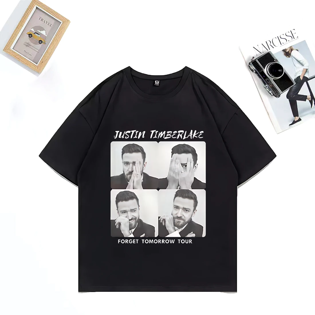 

Justin Timberlake World Tour 2025 print T Shirt Men Women's Vintage streetwear Hip Hop Tops Short Sleeve Cotton Fashion T-shirts