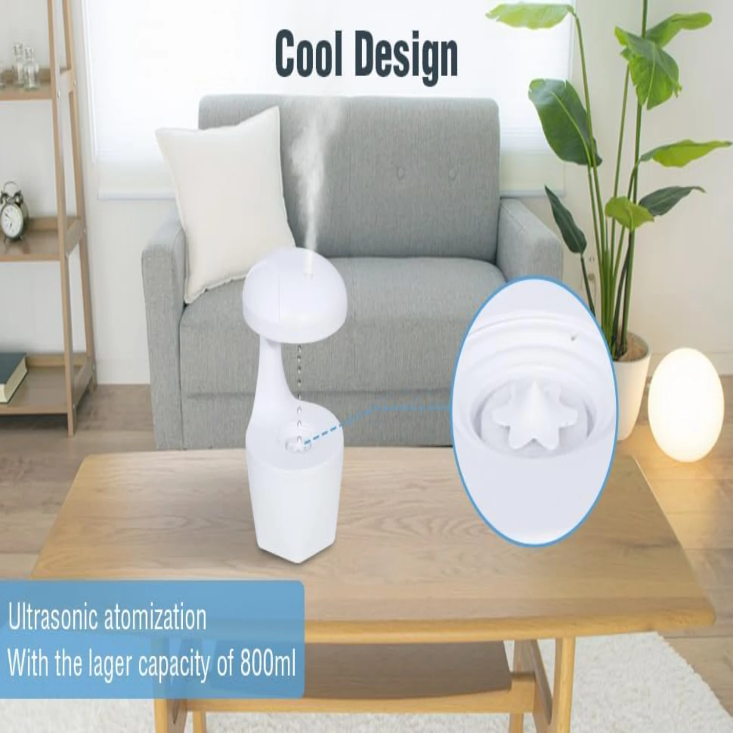 Humidificadores para dormitorio, humidificador antigravedad, humidificador de gota de agua con luz nocturna, humidificador de nube de lluvia, baba de alta capacidad