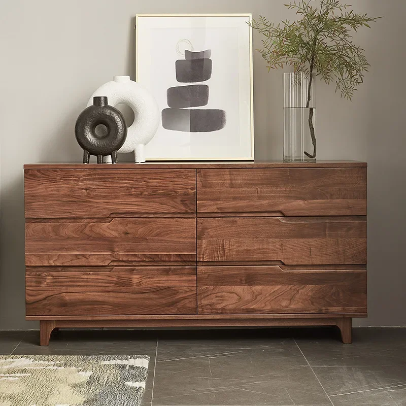 خزانة ذات ستة صدر من خشب الجوز الأسود في أمريكا الشمالية، وخزانة غرفة المعيشة، وخزانة بأدراج، وخزانة دلو من الخشب الصلب، وتخزين غرفة النوم