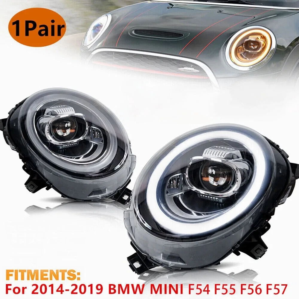 

LED Headlights Assembly LED DRL Headlamps Pair L&R For BMW MINI F56 2014-2019