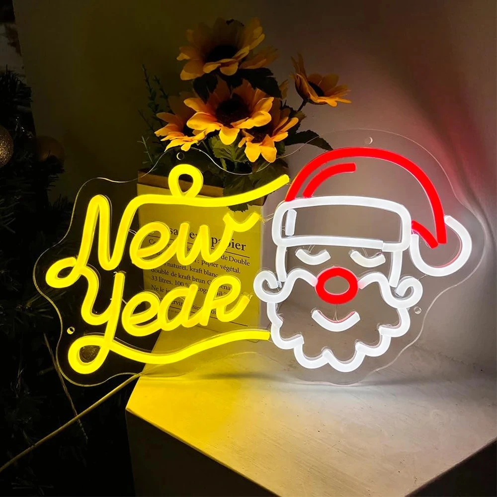 Santa Claus Neon Sign Party Bedroom Room Bedroom Christmas atmosphere Merry Christmas neon light  Christmas Wall Decoration