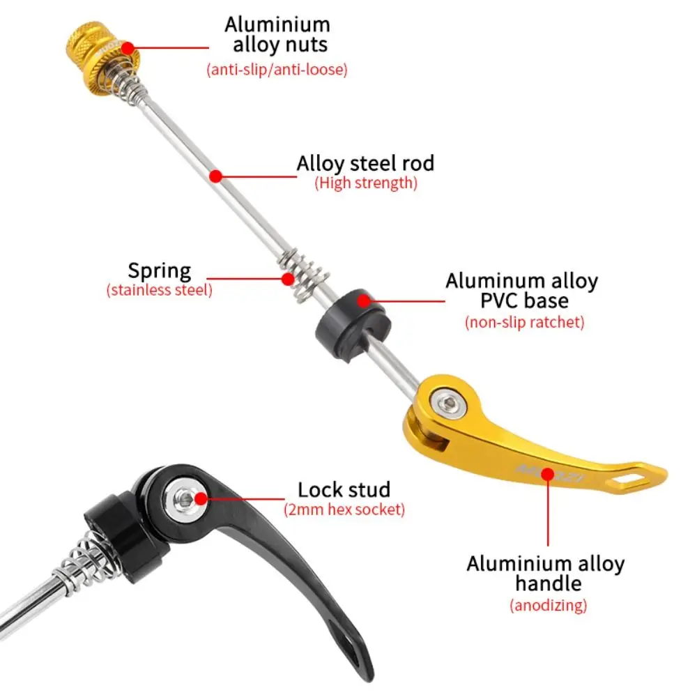 

1 Pair Front Wheel 100mm Bike Quick Release Lever Wear-resistant Rear Wheel 130/135mm Bicycle Hub Lever Universal Alloy