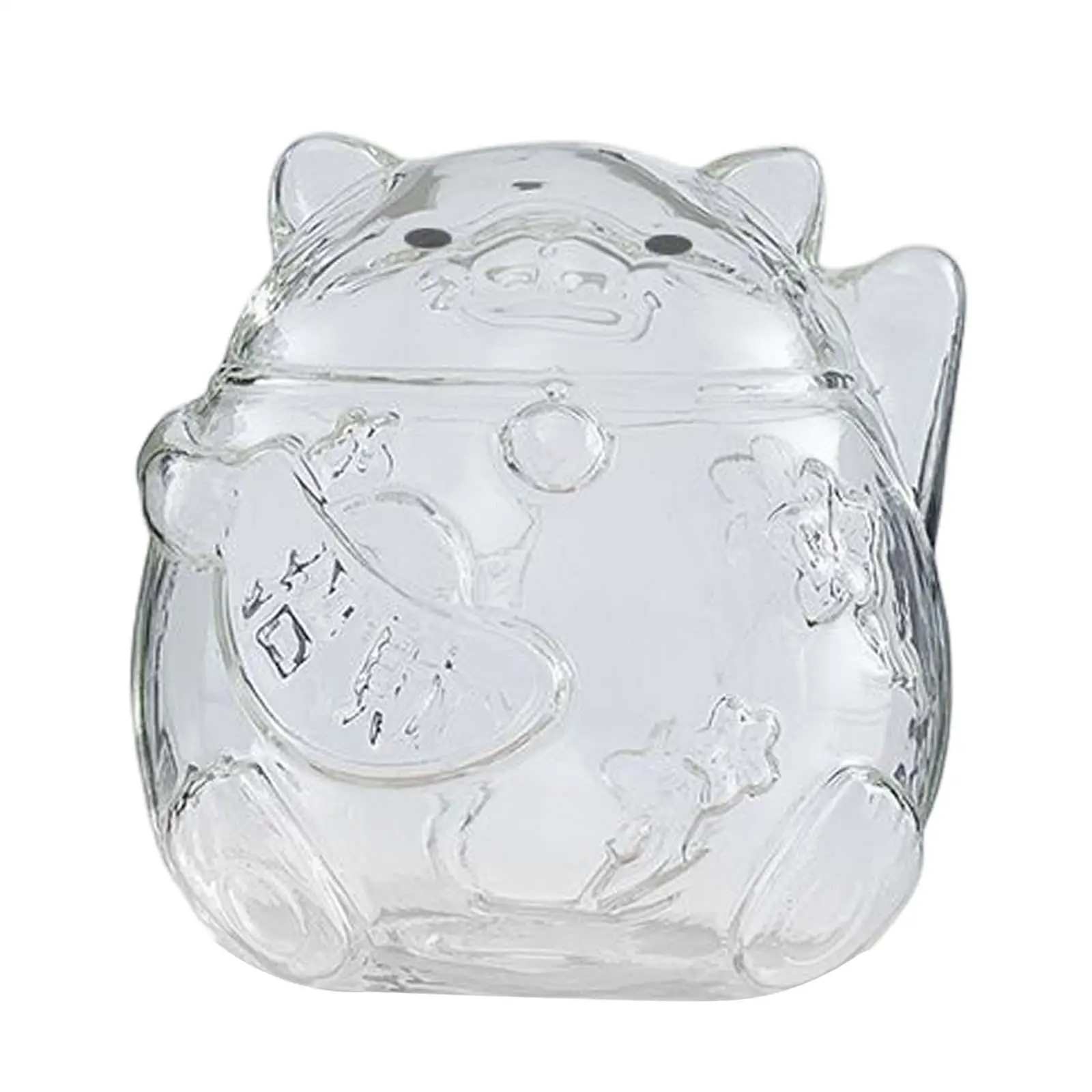 

Clear Lucky Cat Piggy Bank Saving Money Box Decorative Ornaments Crafts Glass for Party Gift Kids Children Boys