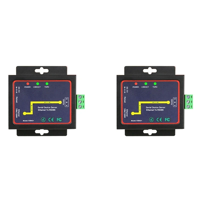 

2025 New-2X Rs485 To Tcp/Ip Converter Ethernet Server Module Communication Converter(Eu Plug)