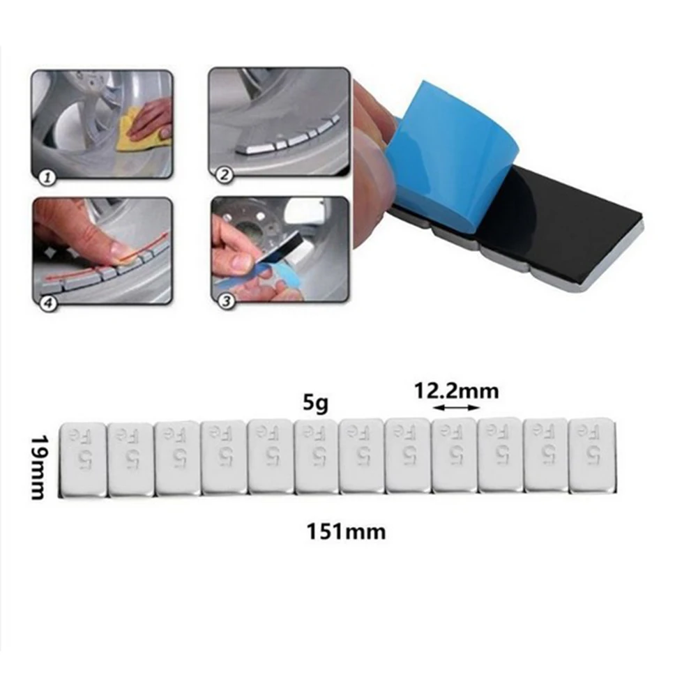 

60g Wheel Balance Block Weight Iron Car Tire Adhesive Iron Wheel Tyre Balancer Block Weight For Cars Motors Car Repair Tool