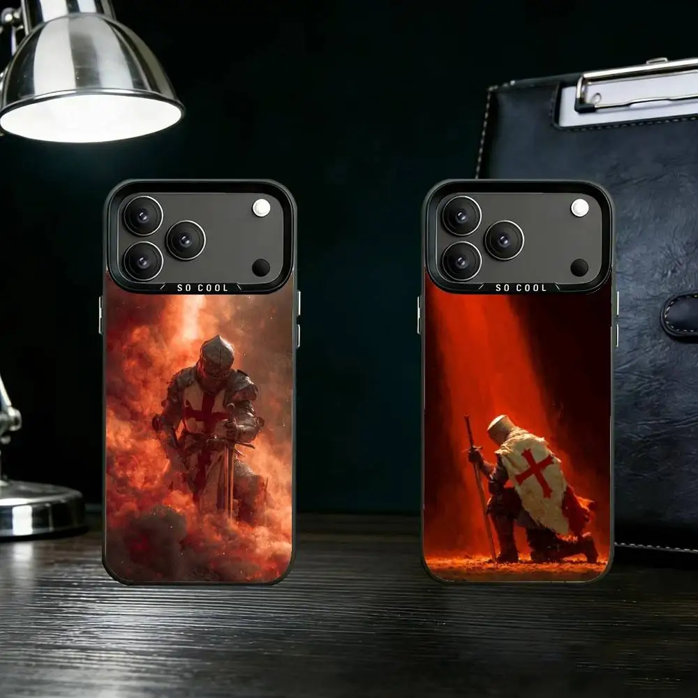 

Crusaders Templar Knight Phone Case Color Silver Shell For IPhone 17 16 15 14 13 12 11 Pro Max Plus