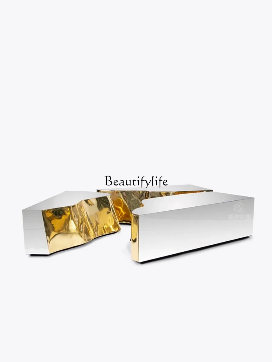 

FG44High-End Designer Square Stainless Steel Coffee Table