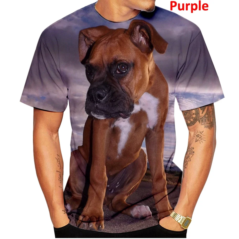 New Fashion Animal Boxer Dog Street T Shirt Cute 3d Boxer Dog T Shirts Animal Puppy Printed T Shirt