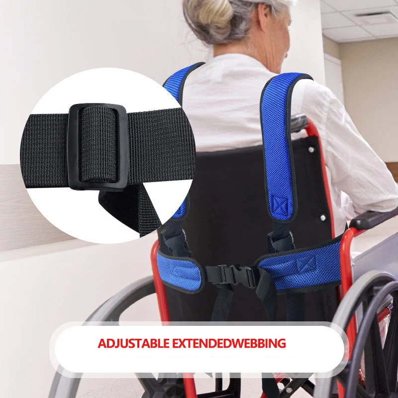 Wheelchair Fall Prevention Safety Seat Belt Shoulder Fixing Straps Nursing Band for Elderly Patients Harness Brace Support Vest