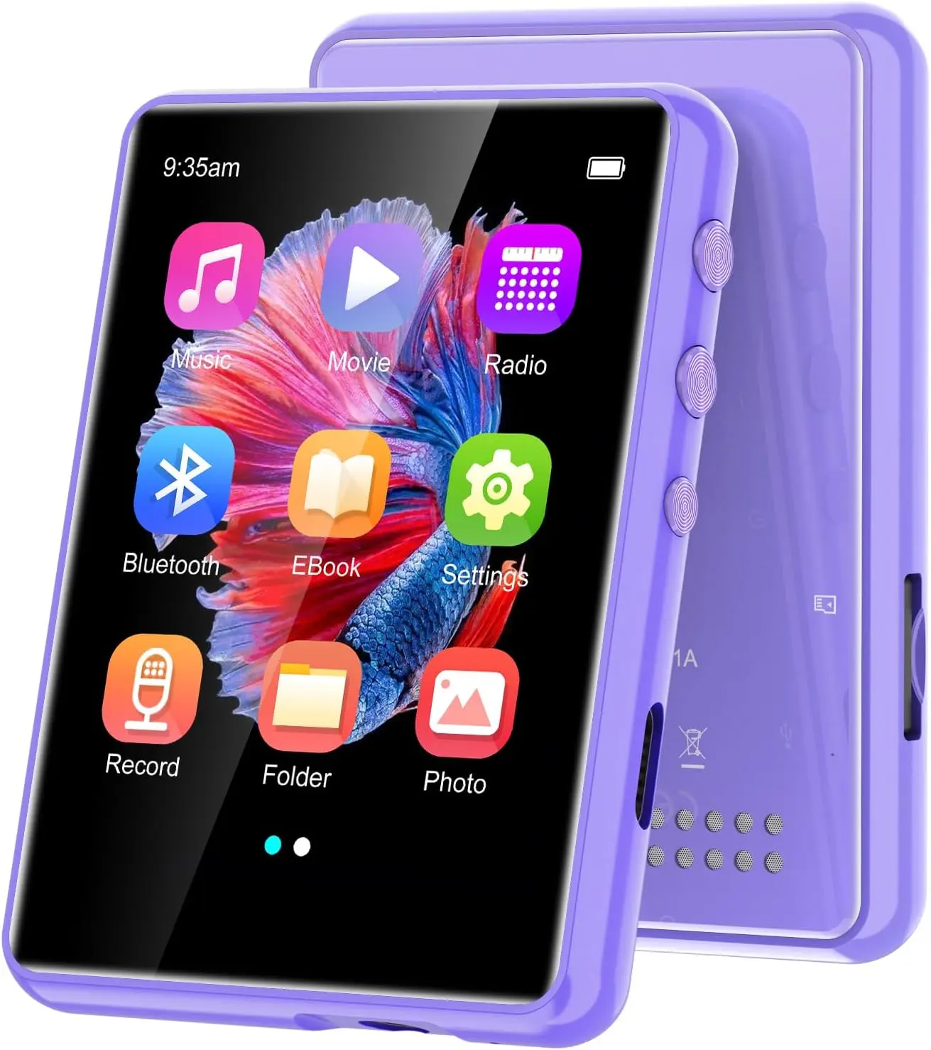 Lettore MP3 Bluetooth 5.3 ZAQE Con 64GB, Schermo TFT 2.4″, Radio FM, E-book E Altoparlante HD – Rosa, Supporto Fino A 128GB