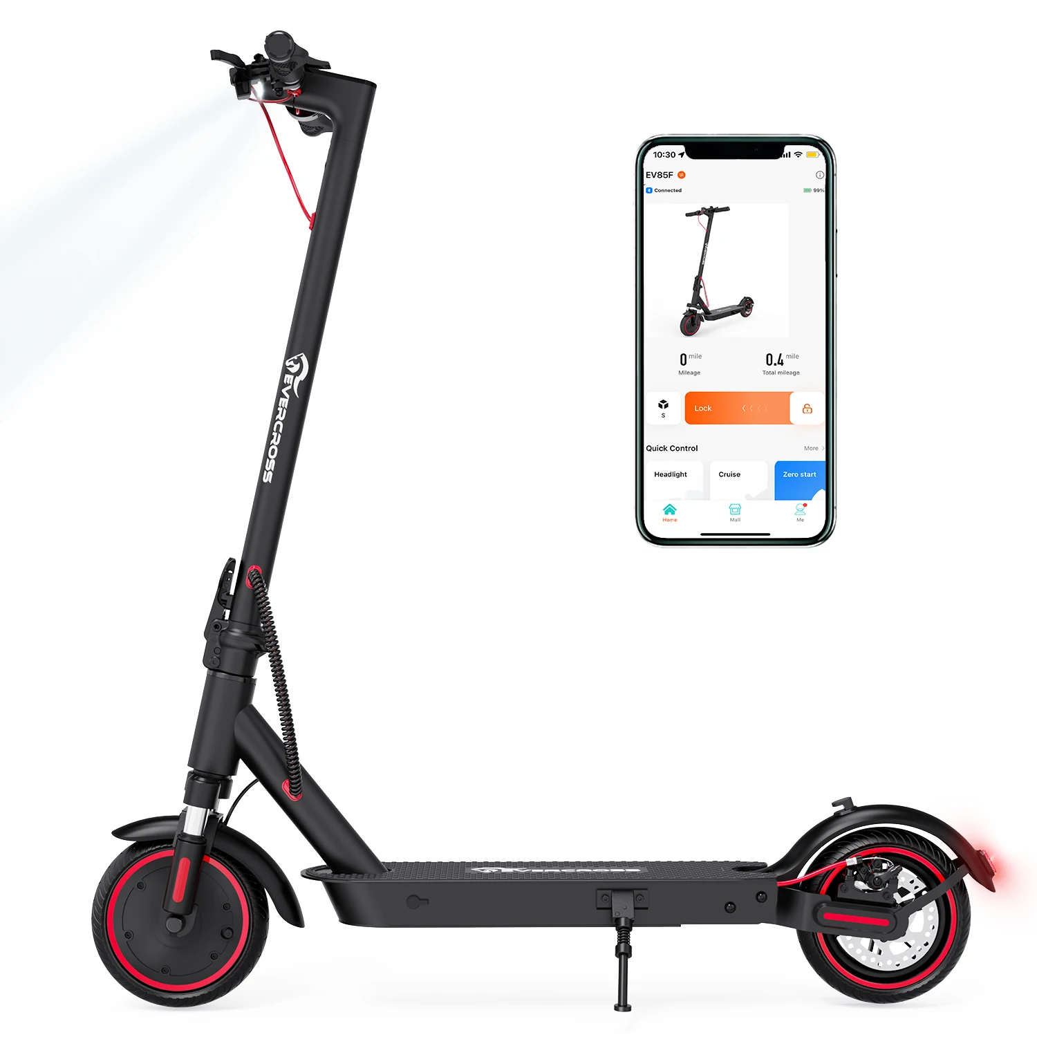 EVERCROSS Electric Scooter Adults with 350W,19MPH&19Miles E-Scooter,Lightweight Folding for Adults with8.5''Solid Tires&APP,UL