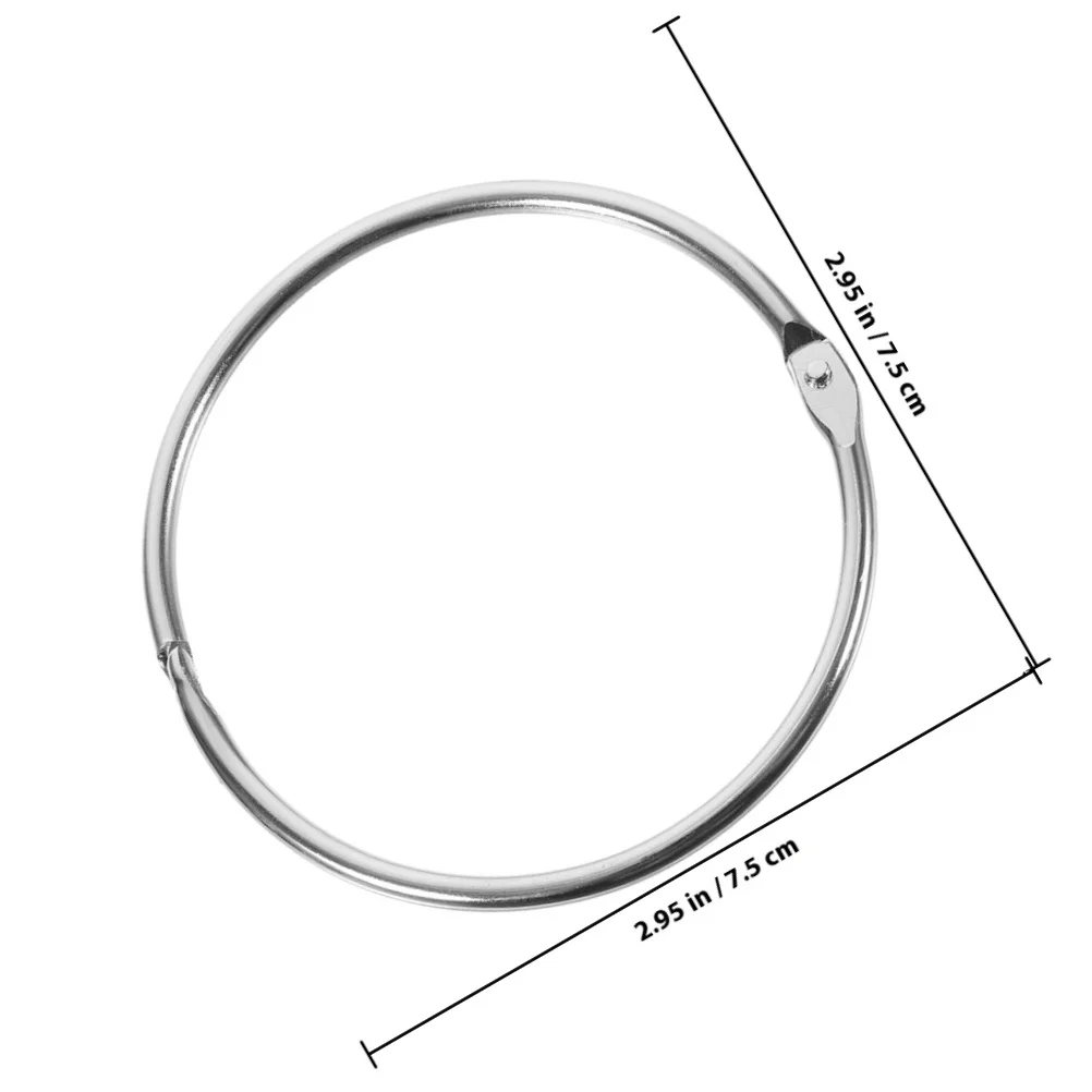 12 قطعة كتاب فضفاض ورقة معدنية الموثق Diy بها بنفسك المفكرة سكرابوكينغ حلقة رئيسية كليب العملي مجزأة الموثق خواتم مرنة ملزمة #2