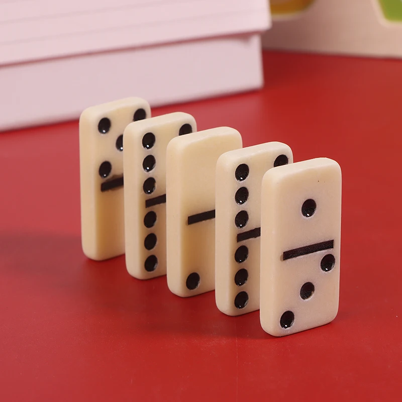 Domino Game Set With Box Melamine 28 Dominoes Tiles Gifts Professional Table Game Multifunctional For Family Game Decor
