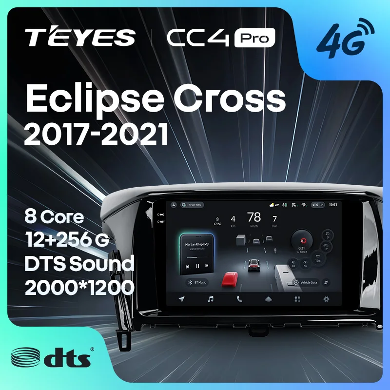 TEYES CC4 PRO para Mitsubishi Eclipse Cross 2017-2021, CarPlay, Android Auto, Radio 2DIN, Reproductor Multimedia Estéreo para Auto