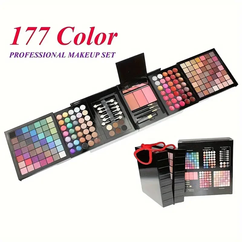 177 Color Makeup Set Including Eyeshadow Palette Blush lip Gloss Concealer,All-in-one Women\'s Makeup et,Complete Set with Mirror