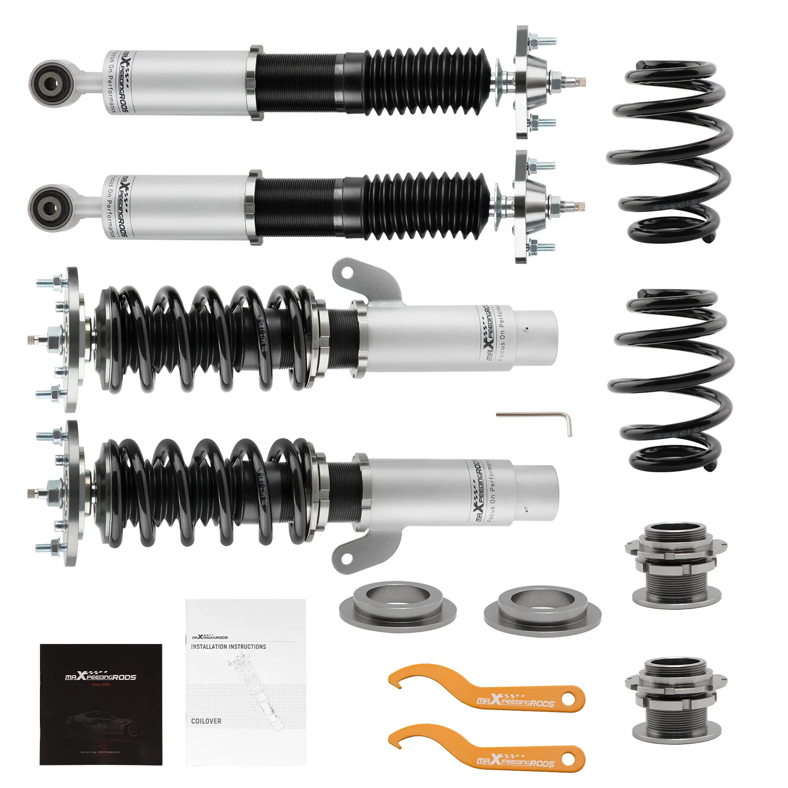 

Coilovers Suspension 24 Way Damper Shocks For BMW E46 320i 325i 330i 1998-2005 Adjustable Height Suspension Spring Camber