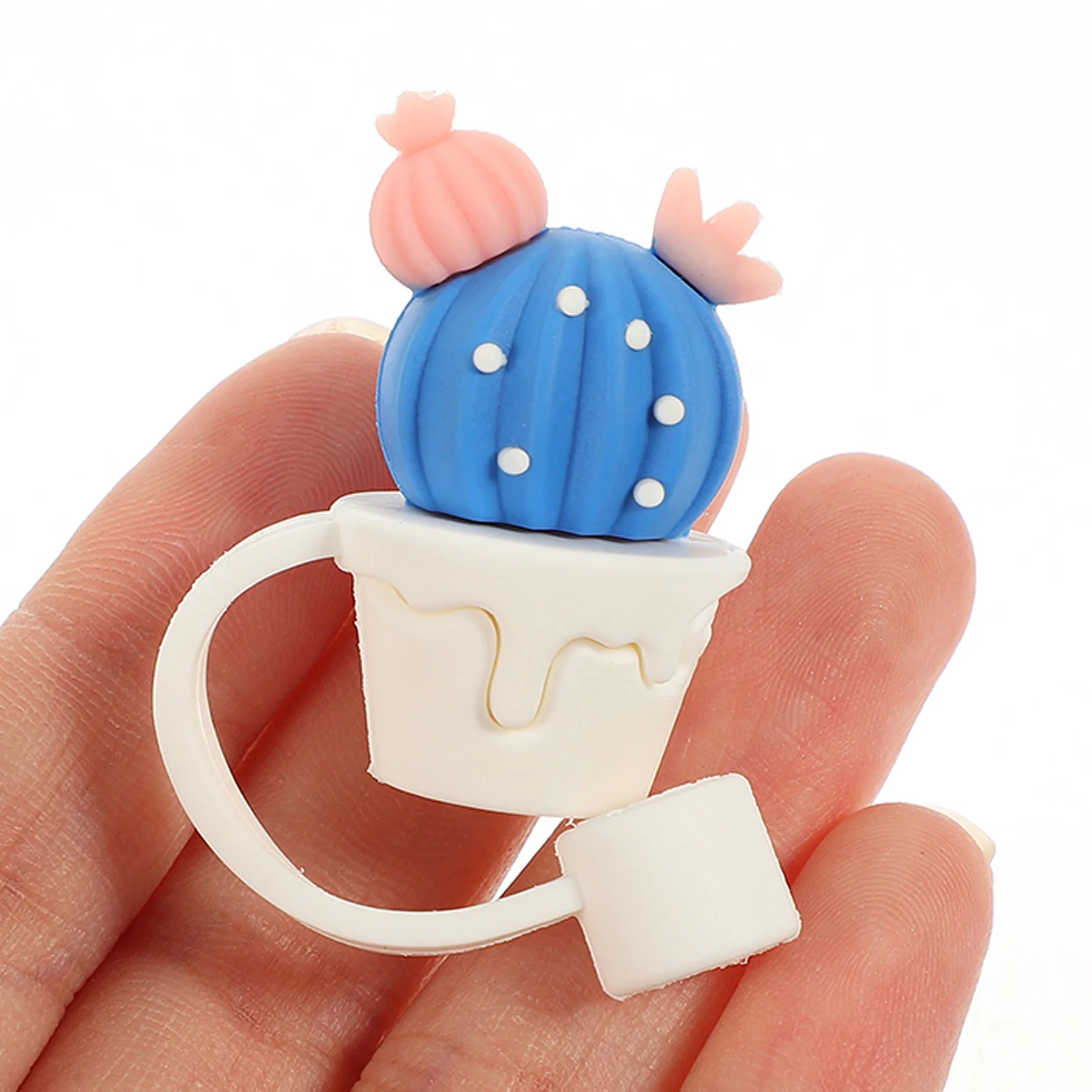 

12pcs PVC Cartoon Proof Splash Proof Reusable Straw Covers Tips Protectors Caps End Drinking Supplies Travel Office