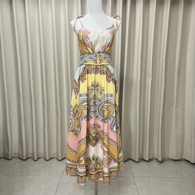 

Women's Dress Floral Linen Elegant Long Dresses Casual Vacation Beach Party Dresses Woman Clothing Summer Skirts for Women 2025