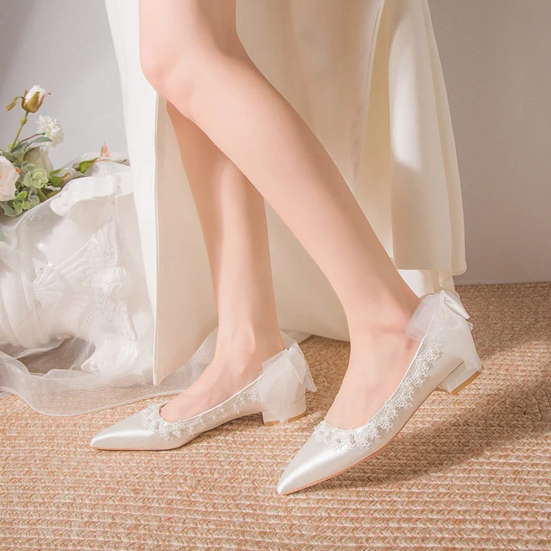 أحذية زفاف العروس فستان الزفاف الفرنسي الرئيسي اثنين ارتداء أقدام غير متعبة 2025 جديد متعدد الاستخدامات الكعب العالي للنساء #5