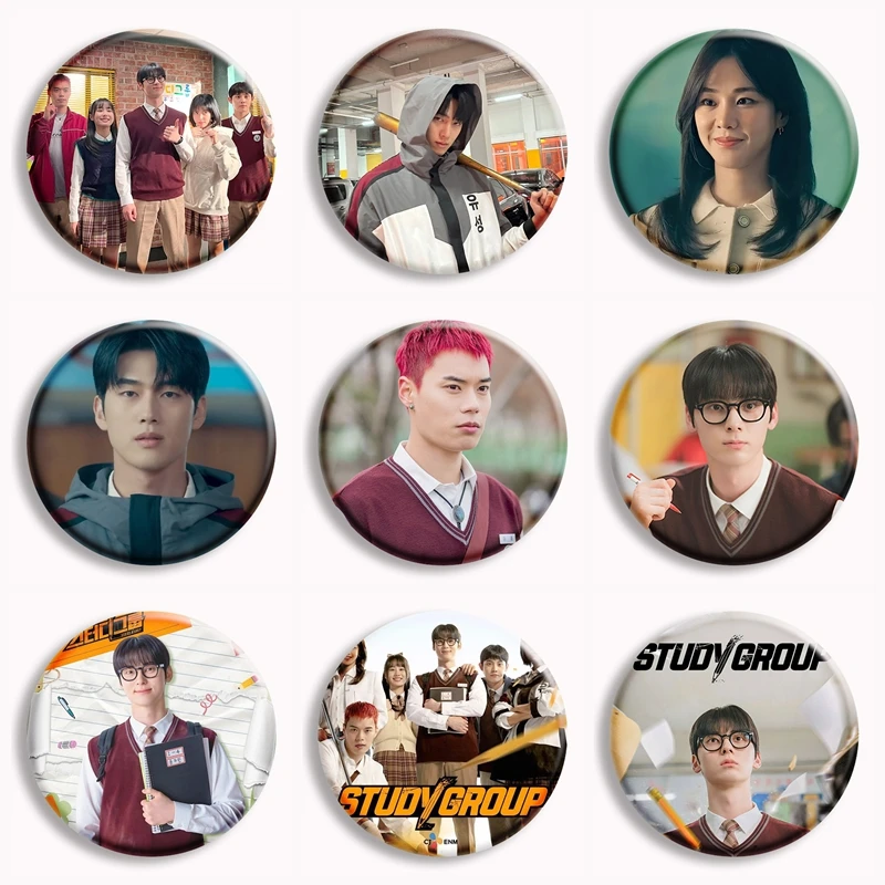 Study Group Soft Button Pin Min-Hyun Hwang Han Ji Eun Woomin Cha Mini Brooches Badge Bag Decor Accessories Jewelry Fans Collect