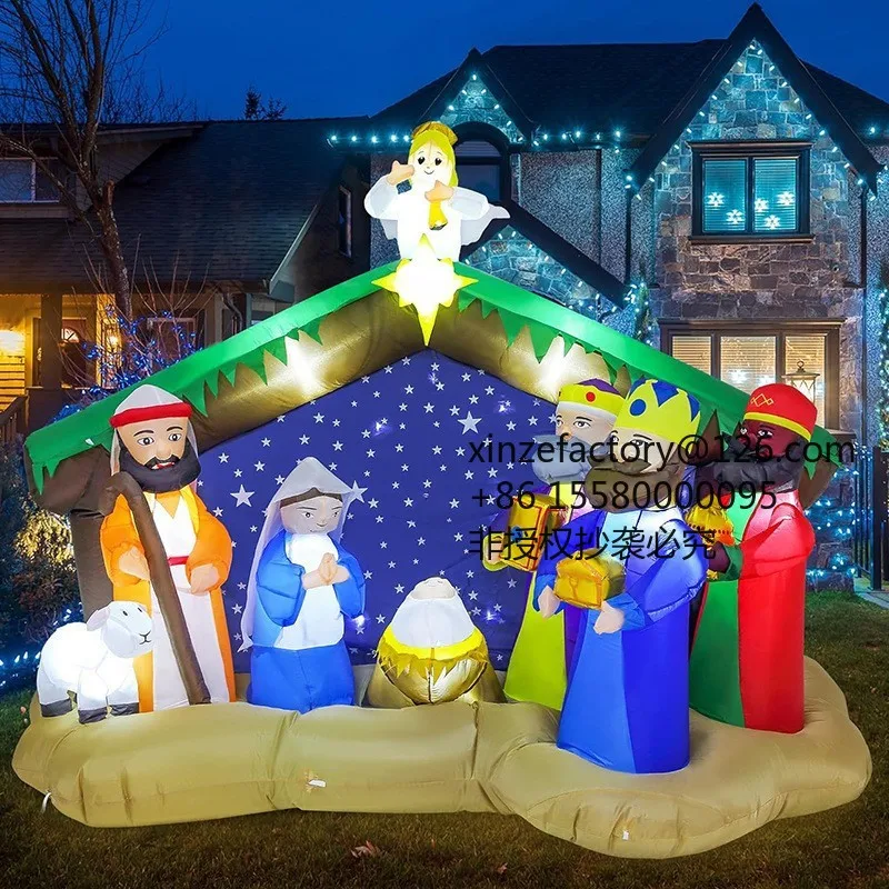 Factory Direct 2026 Top RatedCross-border Halloween Christmas Pumpkin Inflatable Air Model Ornament Garden Decoration Lights