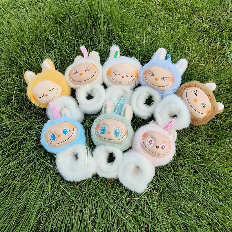 Labubu Long-Eared Children's Bracelet Wrist Snapping Cartoon Ugly Cute Plush Toy Doll Gift