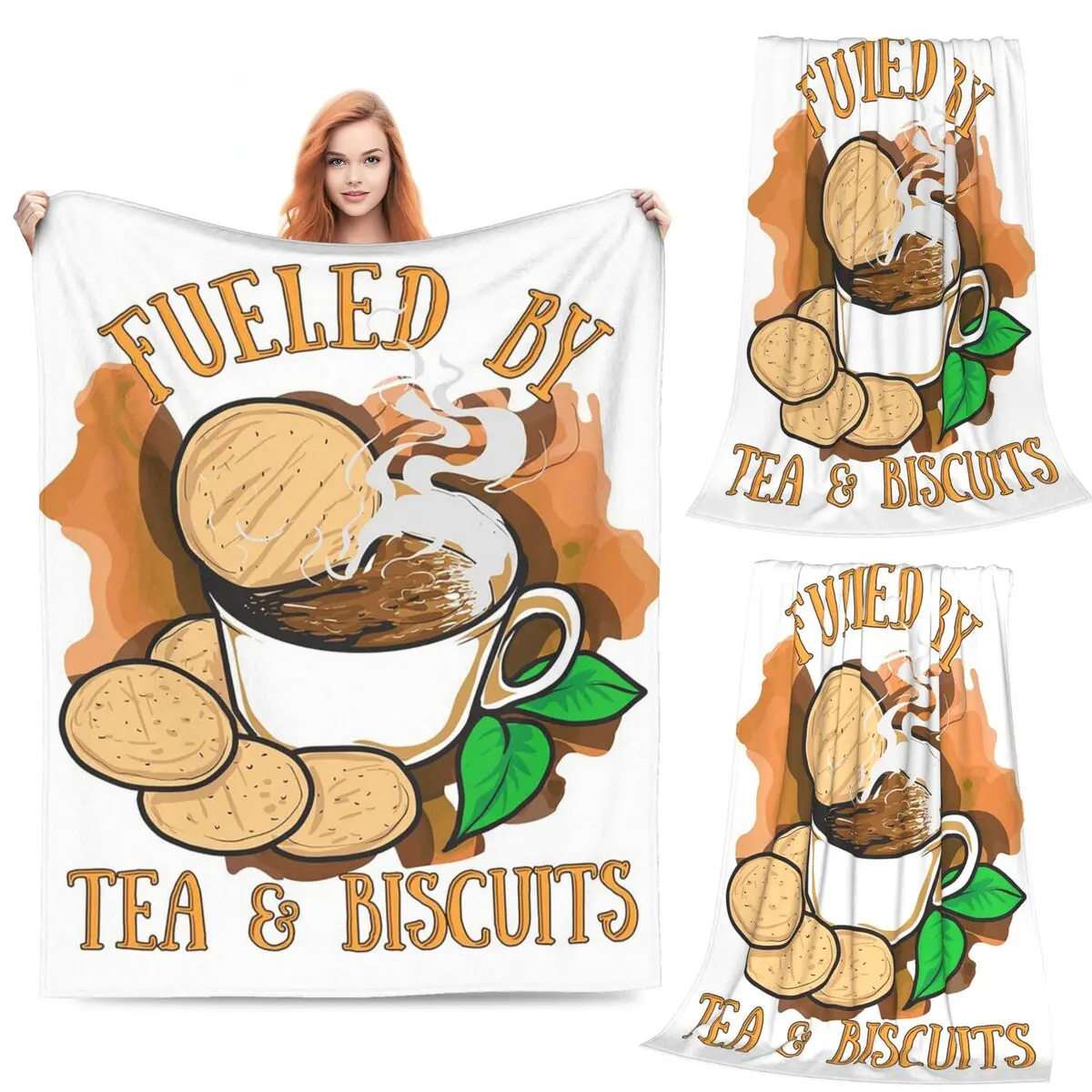 

Rich Tea Biscuit Blanket Soft Warm Flannel Throw Blanket Bedspread for Bed Living room Picnic Travel Home Couch